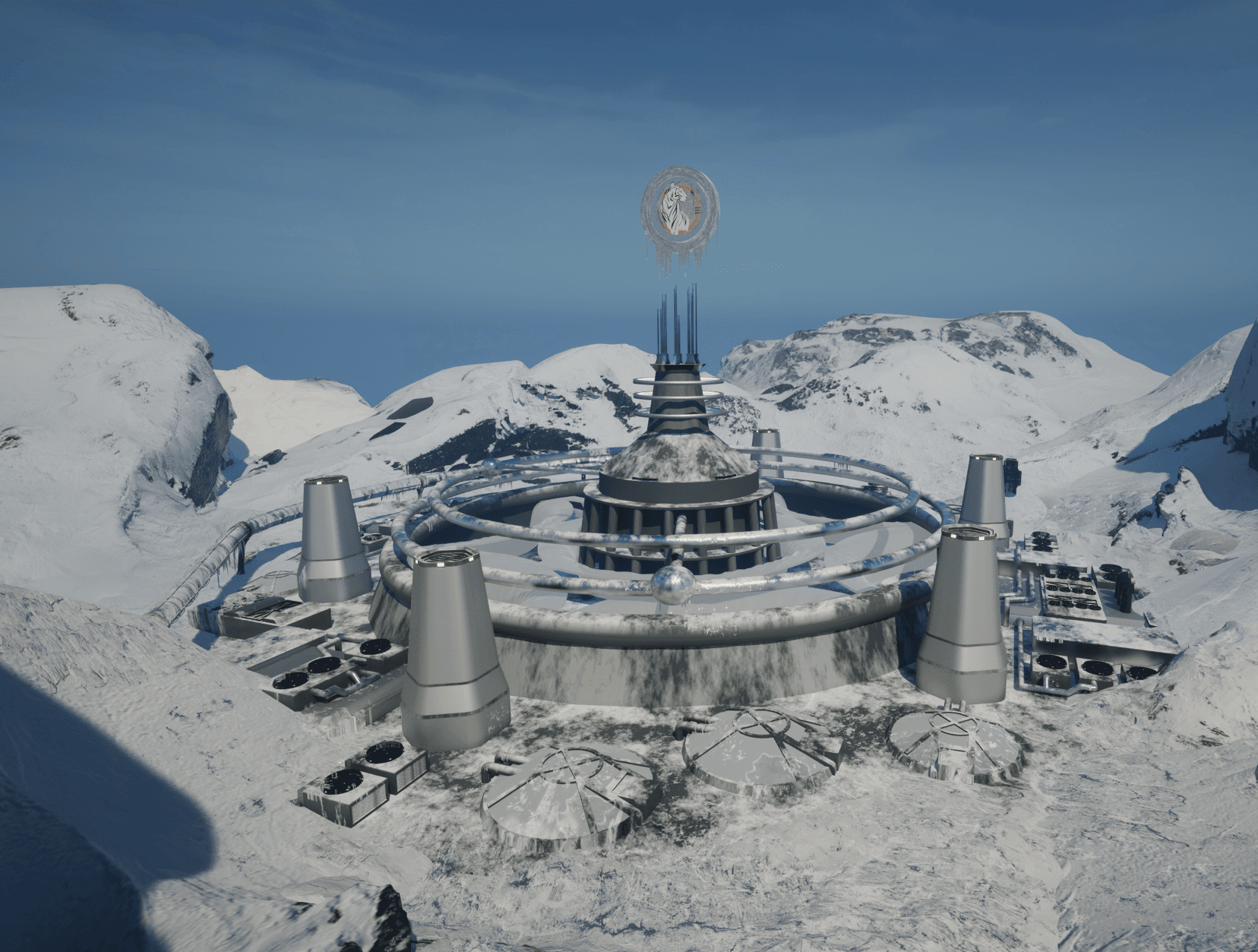 View of the Metal City Upper Station with Textures